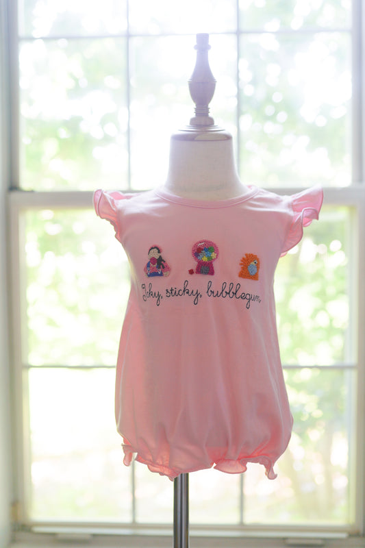 Icky Sticky Bubblegum - GIRLS BUBBLE (factory defect: orange puppet is missing eye)